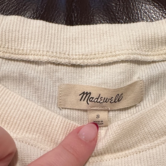 Madewell Cream Ribbed Knit Top - Picture 2 of 3